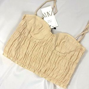 NWT Zara Yellow Corset Style Crop Top